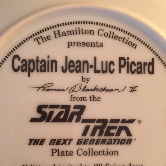 VINTAGE Captain Jean-Luc Picard Star Trek The Next Generation Collectible Plate - Picture 2 of 10